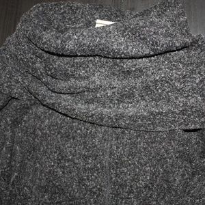 A&F Cowl Neck Heathered Grey Cozy Oversize Sweater